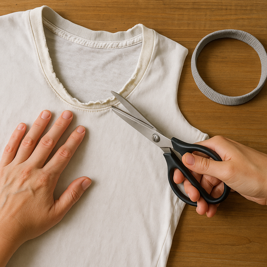 Use a T-shirt as a neck band, not as a whole new shirt