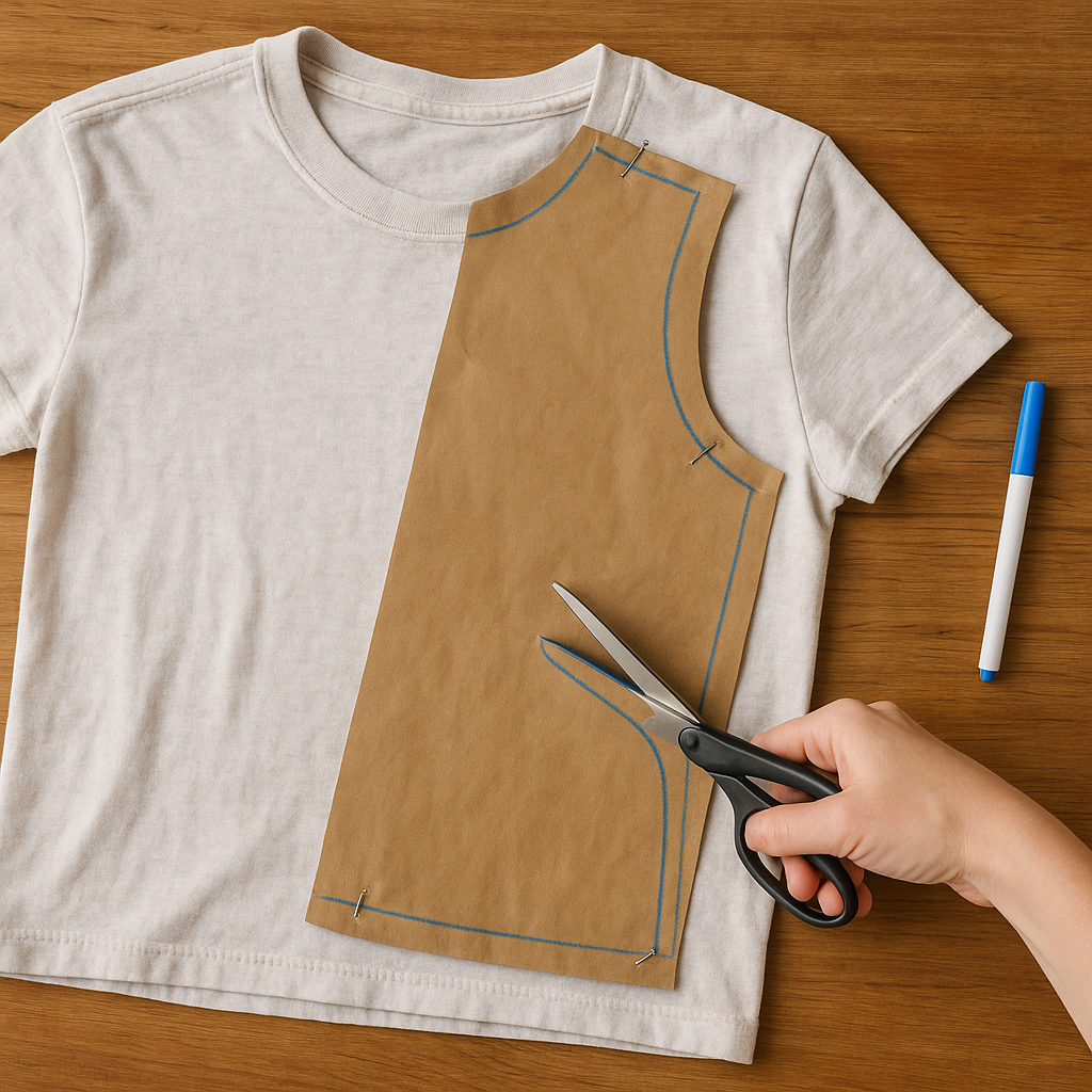 Paper-bag patterning for a clean sleeveless shell