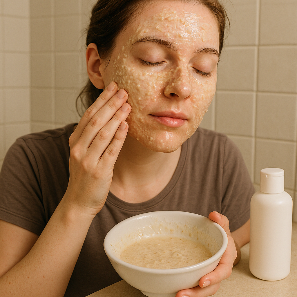 The oatmeal paste I use when my face feels hot
