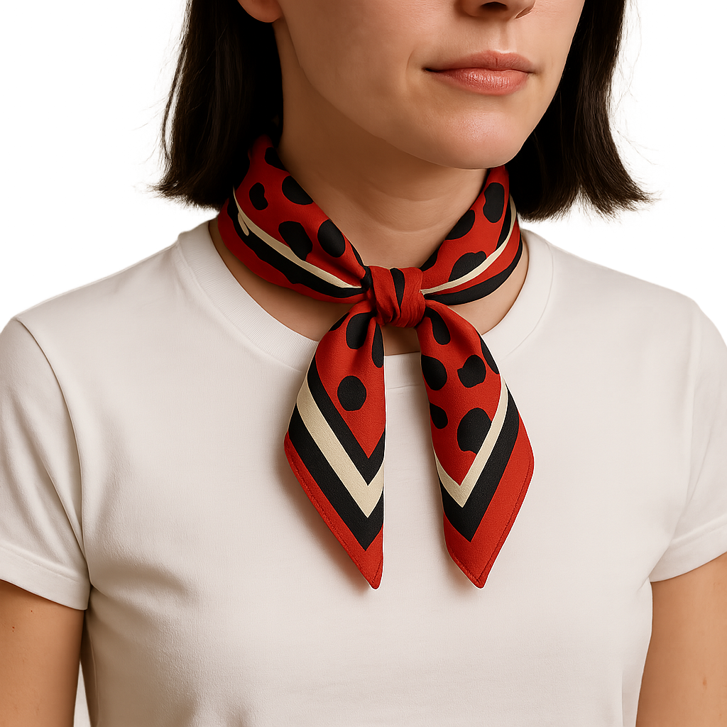 The scarf swap that rescues a boring tee