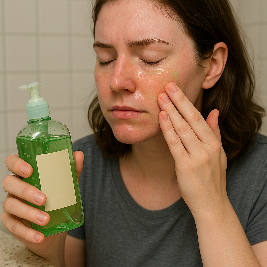 Aloe gel from the drugstore shelf for the "I messed up" mornings