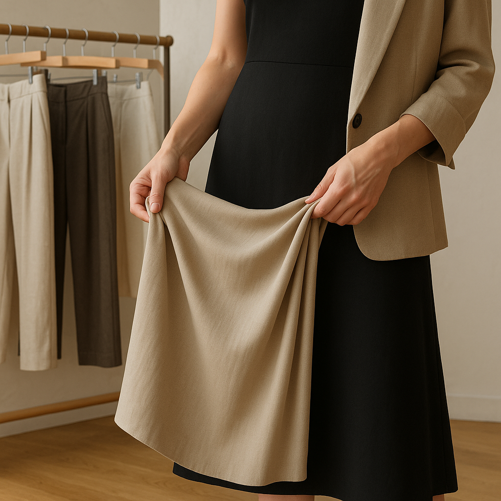 A structured rayon blend for dresses that don’t cling