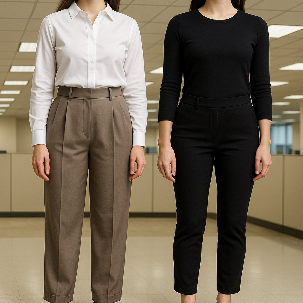 Two-pant formula: one pleated pair, one ankle pair