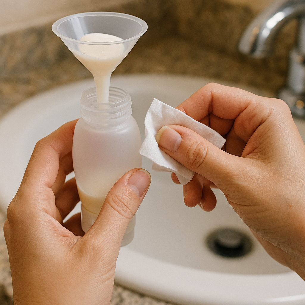 Decanting without the sticky cap crime scene