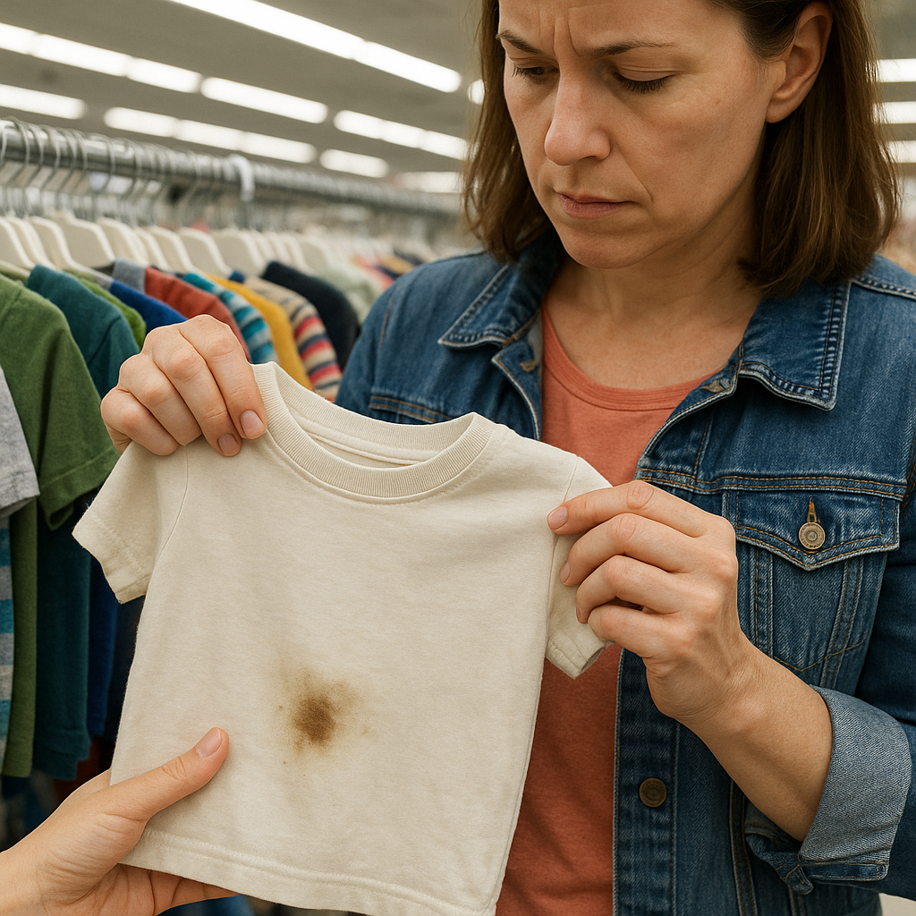 The stain triage I do in the aisle
